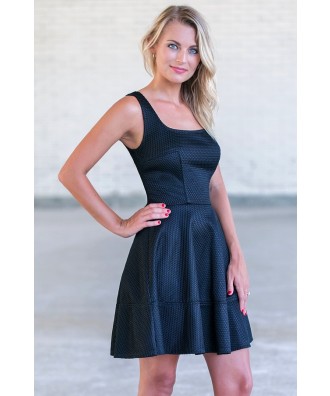 Black A-Line Party Dress, Cute Little Black Dress Lily Boutique