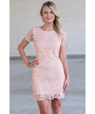 Pink lace sheath Dress, Cute pink Juniors Dress Online