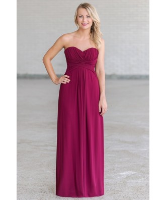 Plum Purple Maxi Bridesmaid Dress