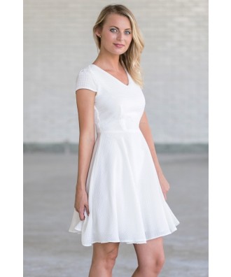 Cute White A-Line Dress | White Summer Party Dress | White Sundress ...