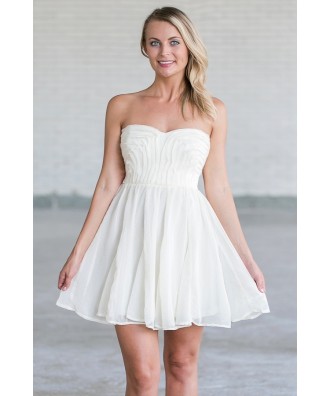 Ivory and Gold Rehearsal Dinner Party Dress