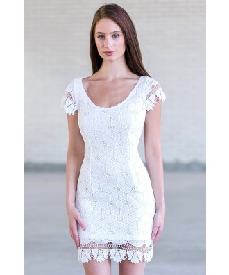 White Lace Cocktail Dress, Cue White Lace Dress