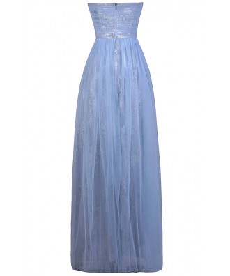 Ice Sky Blue and Silver Prom Dress | Pale Blue Silver Sequin Maxi Dress ...