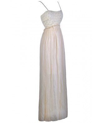 maxi boho beige dress embellished rhinestone sugar sweet