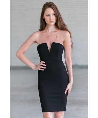 Cute little black strapless cocktail dress