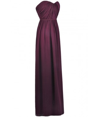 Plum Purple Bridesmaid Dress | Burgundy Maxi Dress | Lily Boutique