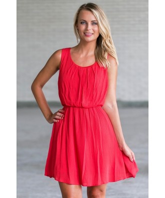 cute red sundress, red summer dress