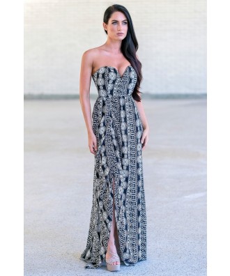 black and white printed maxi dress, cute vacation dress