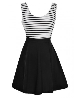 Cute Black and White Stripe Dress, Stripe Summer Dress, Nautical Stripe ...