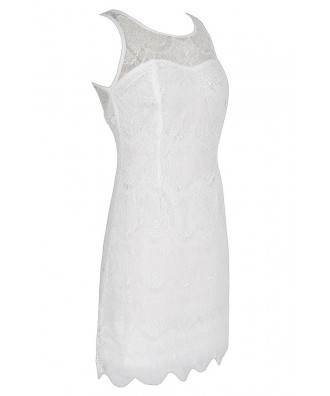 White Lace Overlay Dress, Fitted White Lace Dress, White Lace Bridal ...