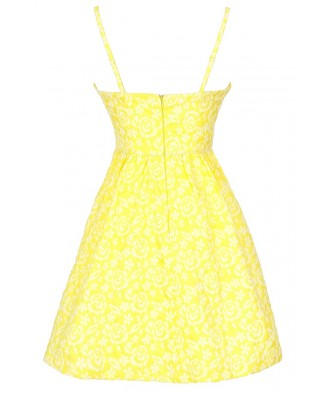 Bright Yellow Sundress, Cute Bright Yellow Bow Dress, Cute Sundress ...