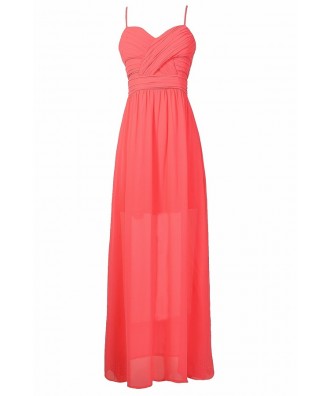 Hot Pink Chiffon Prom Dress, Hot Pink Maxi Dress, Hot Pink Juniors Maxi Dress