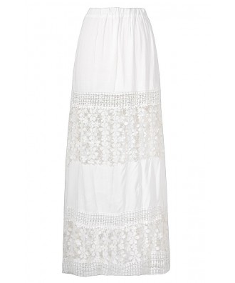 Cute Maxi Skirt, White Maxi Skirt, White Crochet Maxi Skirt ...