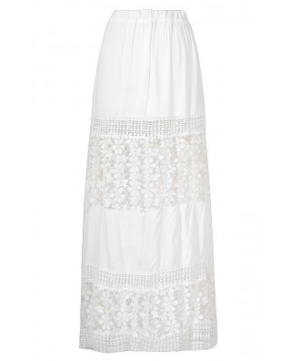 Cute White Maxi Skirt, White Crochet Maxi Skirt, Ivory Prairie Maxi Skirt