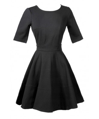 Cute Black Flare Dress, Cute Black A Line Dress, Cute Little Black Dress, Black Juniors Dress