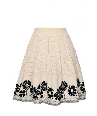 Cute Black and Beige Knit Sweater Skirt, Cute Sweater Skirt, A-Line ...