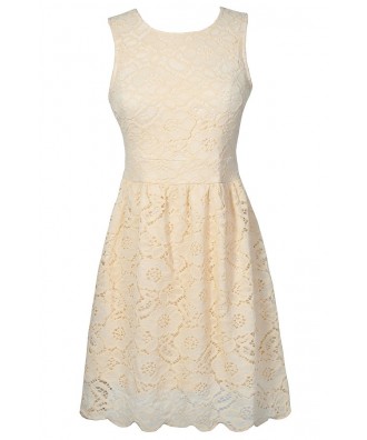 Cute Ivory Lace Dress, Off White Lace Rehearsal Dinner Dress, Ivory Lace A-Line Dress, Cute Off White Lace Dress