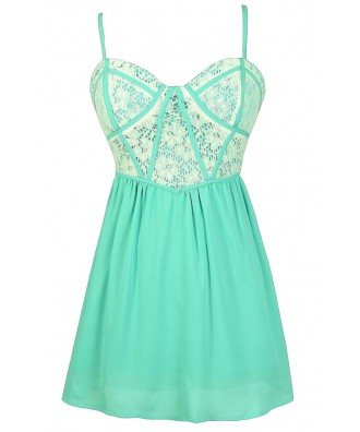 Mint Lace Top, Mint and Ivory Top, Cute Mint Lace Top, Mint Lace Babydoll Top, Cute Juniors Top