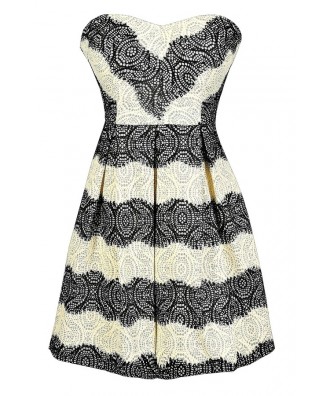 Black and White Holiday Party Dress