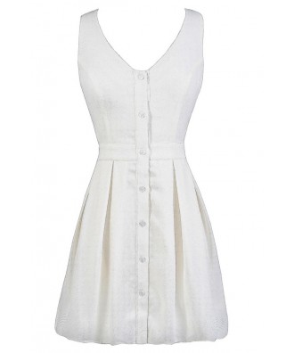 Cute White Dress, White Summer Dress, White Button Down Dress, Cute White Sundress