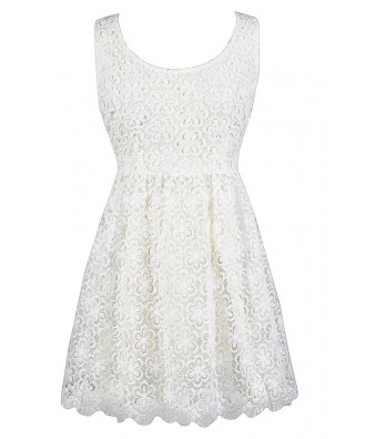 White Lace Rehearsal Dinner Dress, White Lace Sundress, Ivory Lace ...