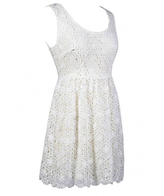 White Lace Rehearsal Dinner Dress, White Lace Sundress, Ivory Lace ...