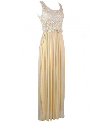 Gold Crochet Lace Maxi Dress, Gold Lace Dress, Gold Shimmer Maxi Dress ...