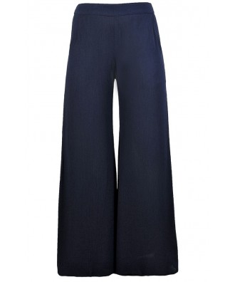 Cute Navy Pants, Navy Palazzo Pants, Navy Wide Leg Pants, Flowy Navy Pants