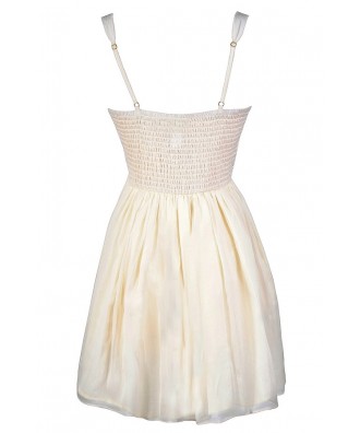 Cream A-Line Dress, Off White A-Line Dress, Beige A-Line Dress, Beige ...