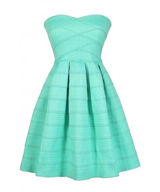 Mint Party Dress, Mint A-Line Dress, Cute Mint Dress, Aqua A-Line Dress, Aqua Party Dress