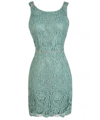 Lace Pencil Dress, Sage Lace Dress, Mint Lace Dress, Green Lace Dress, Open Back Lace Dress, Lace Cocktail Dress, Lace Party Dress, Sage Crochet Lace Dress, Sage Lace Pencil Dress