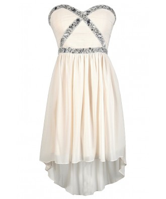 Beaded Ivory Dress, Beaded Cream Dress, Ivory Prom Dress, Cream Prom ...
