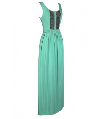 Aqua Maxi Dress, Mint Maxi Dress, Crochet Lace Maxi Dress, Cute Maxi ...