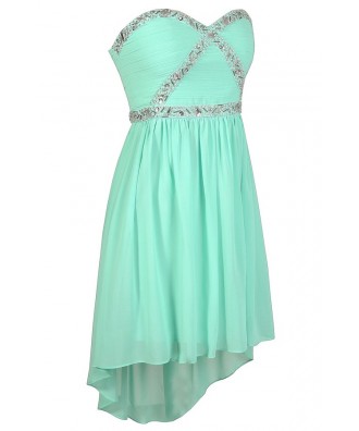 Mint Prom Dress, Beaded Mint Dress, Cute Prom Dress, Mint Prom Dress ...