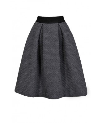 Quilted Grey Skirt, Grey A-Line Skirt, Cute Grey Skirt, Cute Fall Skirt, Cute Winter Skirt, Grey A-Line Skirt, Grey Flare Skirt