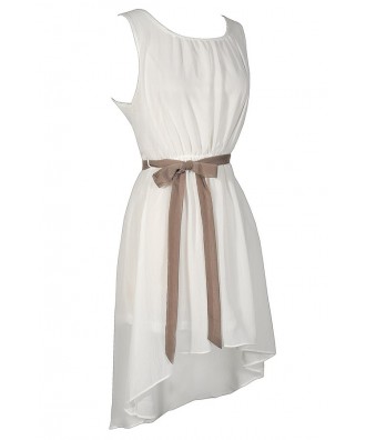 White High Low Dress, White Chiffon Dress, Cute White Dress, White ...