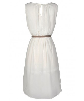 White High Low Dress, White Chiffon Dress, Cute White Dress, White ...