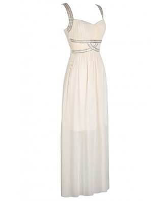 Ivory Maxi Dress, Off White Maxi Dress, Ivory Prom Dress, Off White ...