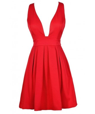 Cute Red Dress, Red Party Dress, Red A-Line Dress, Red Cocktail Dress, Cute Christmas Dress, Cute Holiday Dress, Cute Mistletoe Dress