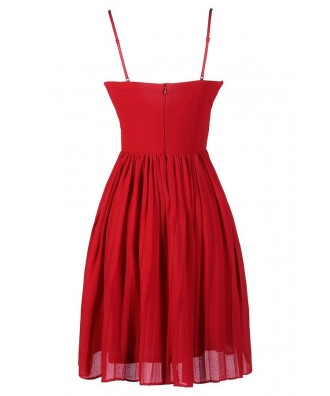 Red Spaghetti Strap Dress, Cute Red Dress, Cute Holiday Dress, Cute ...