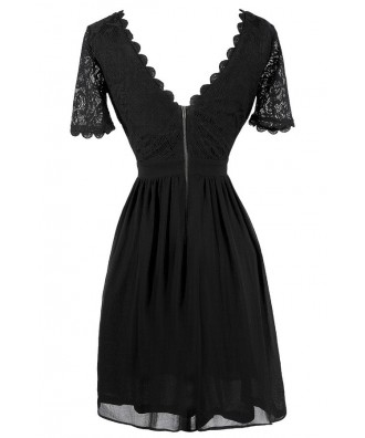 Black Lace Dress, Cute Black Dress, Black A-Line Dress, Little Black ...