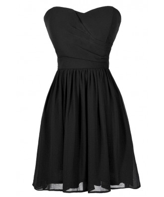 Cute Black Dress, Little Black Dress, Black Strapless Dress, Black Party Dress, Black Cocktail Dress, Black A-Line Dress