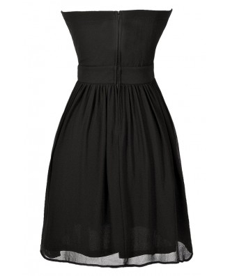 Black Strapless A-Line Dress, Little Black Dress, Black Party Dress ...