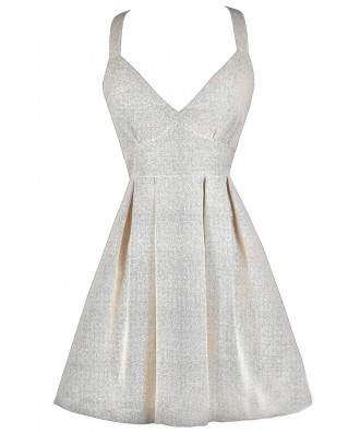 Cute Silver Dress, Silver Party Dress, Silver Cocktail Dress, Silver A-Line Dress, Silver Marilyn Monroe Dress, 