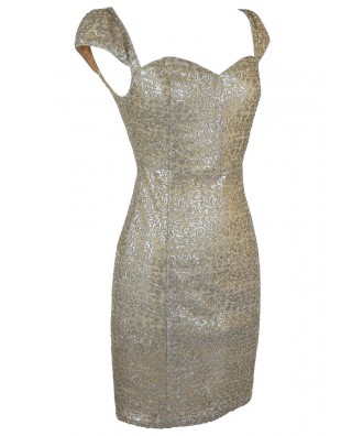 Gold Sequin Dress, Cute Gold Dress, Gold Sequin Party Dress, Gold ...