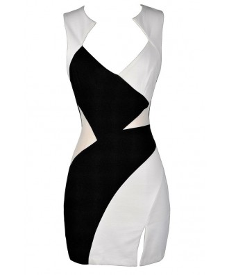 black and white party frock