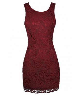 Burgundy Lace Dress, Burgundy Crochet Lace Dress, Burgundy Lace Pencil Dress, Burgundy Lace Sheath Dress, Red Lace Sheath Dress, Red Lace Pencil Dress, Red Crochet Lace Dress