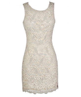 Beige Lace Dress, Beige Crochet Lace Dress, Cute Beige Dress, Beige Lace Pencil Dress, Beige Lace Sheath Dress, Ivory Lace Pencil Dress, Ivory Lace Sheath Dress