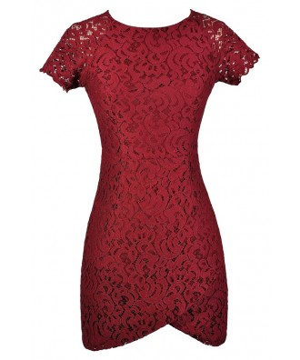Burgundy Lace Dress, Burgundy Lace Pencil Dress, Cute Burgundy Dress, Burgundy Capsleeve Lace Dress, Red Lace Dress, Red Lace Pencil Dress, Red Capsleeve Lace Dress