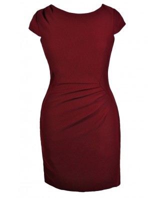 Cute Plus Size Dress, Plus Size Pencil Dress, Plus Size Work Dress, Plus Size Sheath Dress, Burgundy Plus Size Dress, Burgundy Plus Size Pencil Dress, Burgundy Plus Size Work Dress